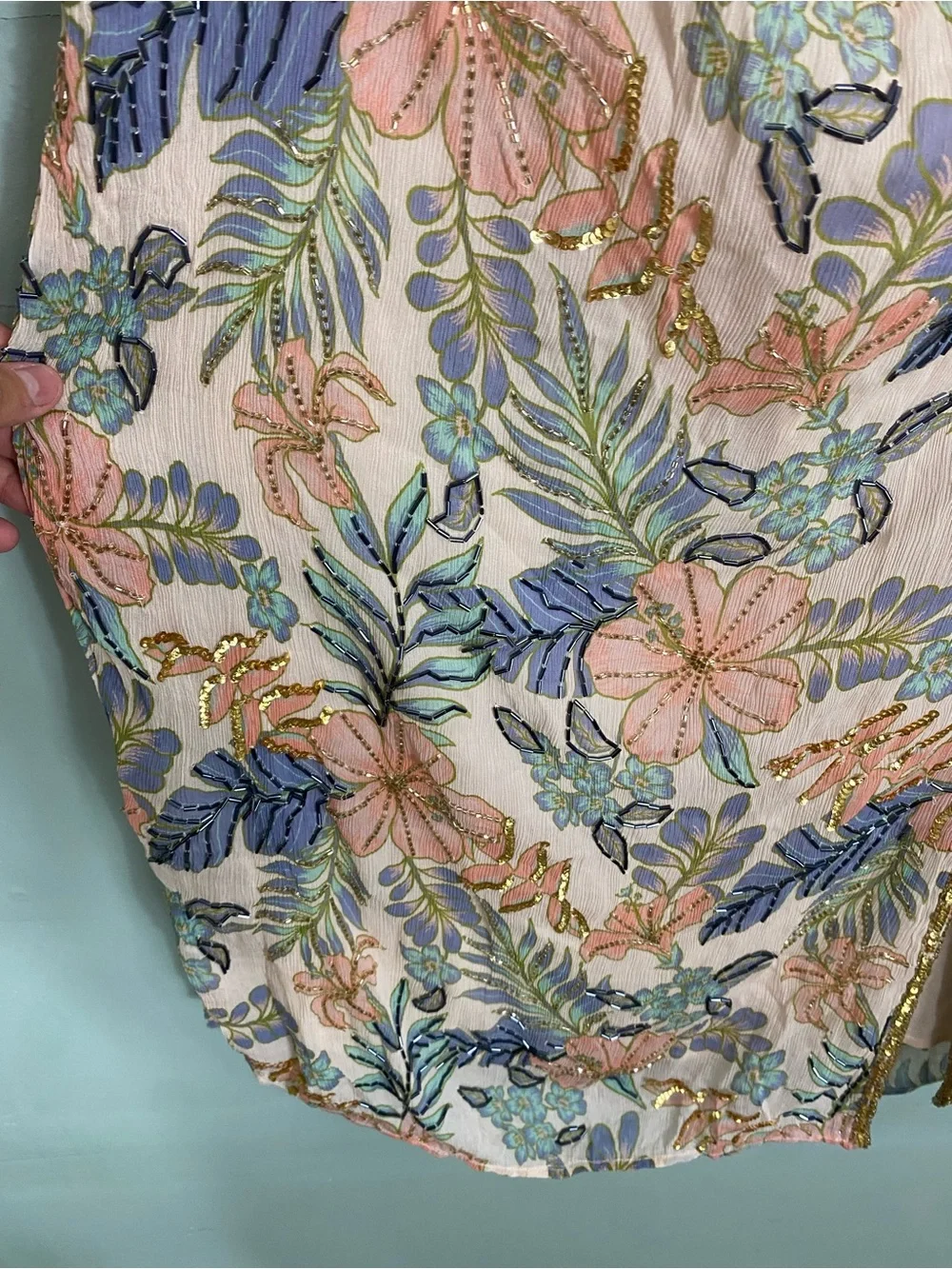 Free People Coconut‎ Grove Skirt Embellished Maxi Floral Medium